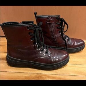 Geox Respira Mahogany Leather Ankle Boots